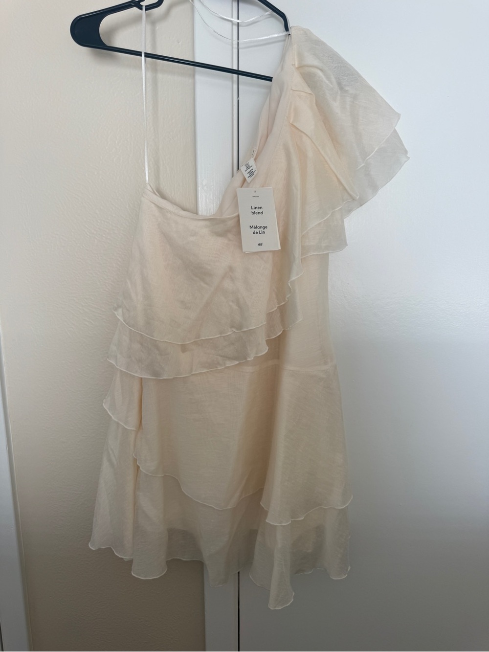 H&M Linen Blend One Shoulder Dress